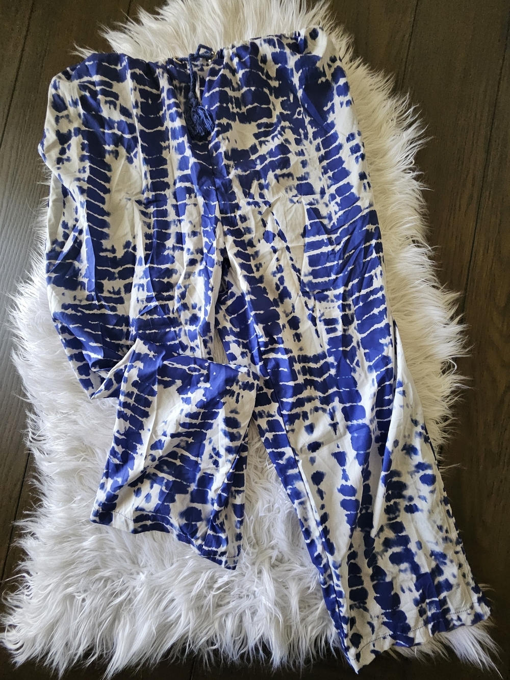 Amazon Blue and White Tie-Dye Capris